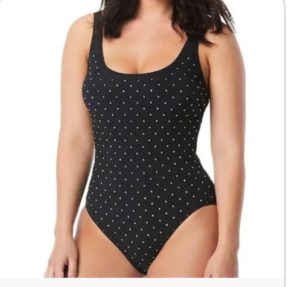 Contours by Coco Reef Studded black Swimsuit Bathing Suit 16/40D